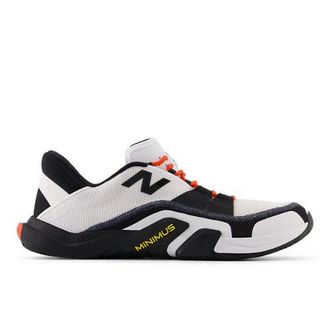 New Balance Hombre Minimus TR v2 en Blanco/Negro/Rojo, Textil, Talla 40.5