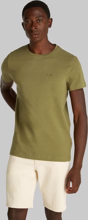 Calvin Klein T-Shirt CALVIN KLEIN STRETCH SLIM FIT T-SHIRT, Herren, Gr. XXL, lizard, Single Jersey, Obermaterial: 96% Baumwolle, 4% Elasthan, slim fit h&uuml;ftlang, Ru
