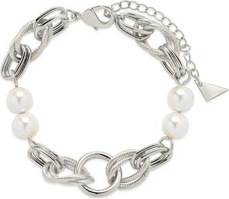 Sterling Forever Pearl Ivanna Chain Bracelet