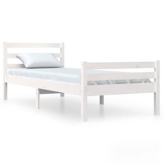 Berkfield Home Bed Frame White Solid Wood 100x200 cm