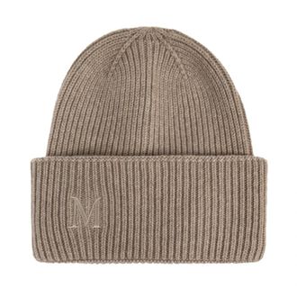 Max Mara Retina Beanie - Dames - Hoeden - Beige - ONE Size - Kasjmier - Accessoires