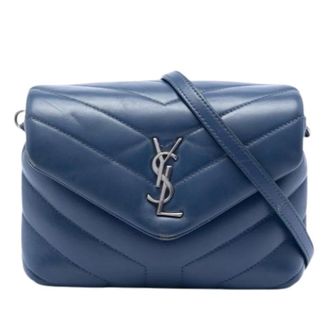 Saint Laurent Pre-owned Cross Body Bags, female, Blue, Size: ONE SIZE Pre-owned Toy Loulou Crossbody Bag