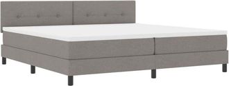 vidaXL Box Spring Bed with Mattress Taupe 200 x 200 cm Fabric vidaXL