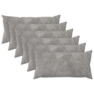 vidaXL Cuscino Heerlen 6 Pz Grigio Chiaro Fleece In Microfibra Vidaxl