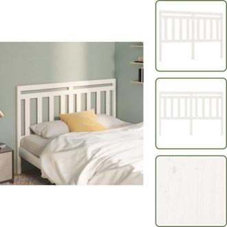 vidaXL The Living Store Testiera per Letto Bianca 146x4x100cm in Legno Massello di Pino - Testiera in legno massello