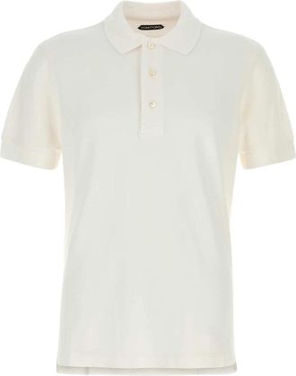Tom Ford Piquet Polo Shirt - Heren - Polos - Wit - XL - Katoen - Tops