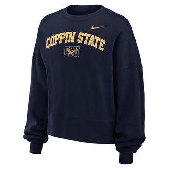 Nike Womens College (Coppin State University) Phoenix Fleece Crewneck Sweatshirt in Blue | W33302CPNS26-NVY