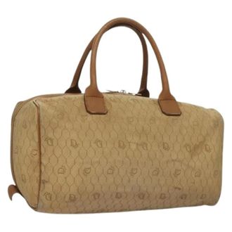 Dior Pre-owned Weekend Bags, female, Beige, Size: ONE SIZE Pre-owned Honeycomb Canvas Boston Bag