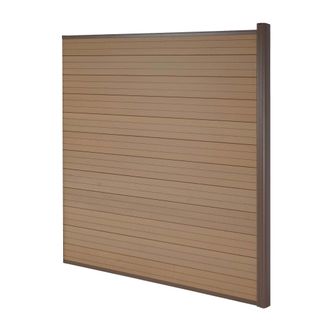 Hhg Hhg - Nunca Usado] Valla De Protecci&oacute;n Wpc Sarthe, Valla Cortaviento, Poste De Aluminio, Elemento De Prolongaci&oacute;n, Teca 1,85m