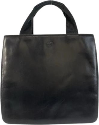 Prada Pre-owned Tessuto Leren Nylon Shopper Handtas - Dames - Vintage Shopper - Zwart - ONE Size - Nylon - Vintage