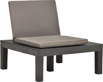 vidaXL Vidaxl - Tumbona De Jardin Con Coj&iacute;n Pl&aacute;stico Gris Antracita