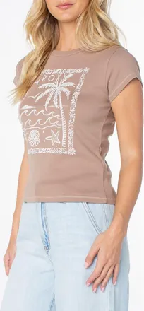 Roxy Palms Post 90s Cotton Graphic T-Shirt in Ginger Snap at Nordstrom, Size X-Small