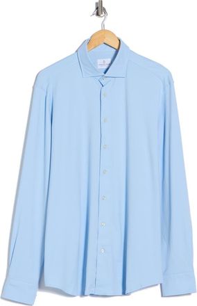 Emanuel Berg Modern Fit 4Flex Stretch Knit Button-Up Shirt in Light Pastel Blue at Nordstrom Rack, Size 41