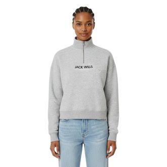Jack Wills Dames/Dames Honeylane Sweatshirt met halve rits (Grijze Mergel)