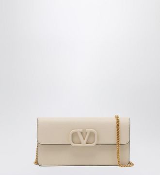 Valentino Garavani Vlogo Light Ivory Chain Wallet