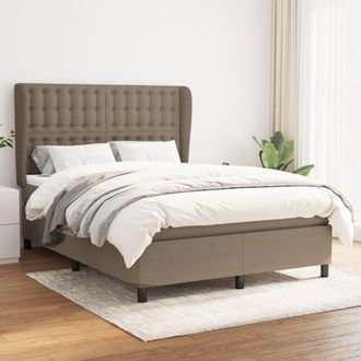 vidaXL Vidaxl - Cama Box Spring Con Colch&oacute;n Tela Gris Taupe 140x190 Cm