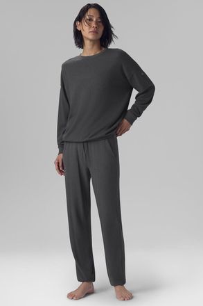 Alo | Soho Pullover Top in Anthracite Grey, Size: 2XS