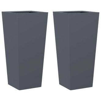 vidaXL Jardineras Hexagonales 2 Uds Acero Antracita 35x35x75 Cm Vidaxl