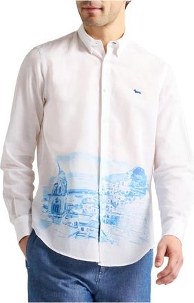 Harmont & Blaine Shirts - Heren - Casual Overhemden - Wit - XL - Katoen - Overhemden