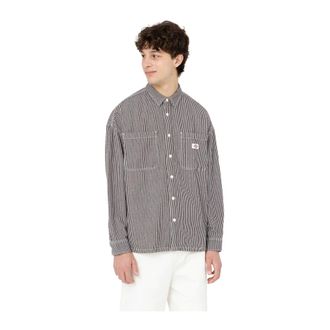 Dickies Hickory LS Overhemd - Heren - Casual Overhemden - Grijs - L - Overhemden