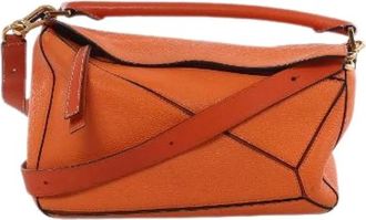 Loewe Pre-owned Puzzle Medium - Dames - Vintage Schoudertas - Oranje - ONE Size - Leer - Vintage