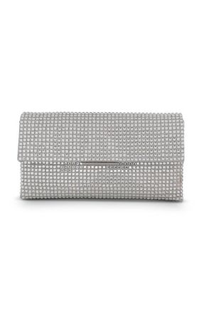 Badgley Mischka Jayden Crystal Envelope in Silver at Nordstrom, Size Small