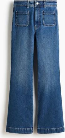 H&M Flared High Jeans in Denim Blue at Nordstrom, Size 16