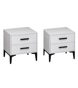 Home Heavenly Pack 2 mesitas de noche con 2 cajones en color blanco 49 x 40 x 45 cm