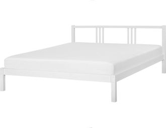 Beliani Beliani - Cama De Madera De Pino Blanca 180 X 200 Cm Con Somier Estilo Escandinavo Vannes