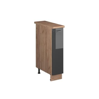 Vicco Mueble De Botica Fame-line, Antracita Alto Brillo/roble Dorado, 20 Cm, Et Roble, Vicco