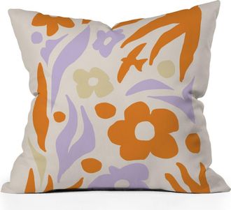 Deny Designs Grace Nature Vibes II Outdoor Throw Pillow in Orange at Nordstrom Rack
