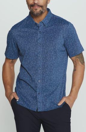 7 Diamonds Velora Floral Short Sleeve Button-Up Shirt in Midnight at Nordstrom, Size Xx-Large