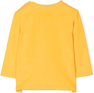 Moschino Logo-Embroidered Cotton T-Shirt - Yellow