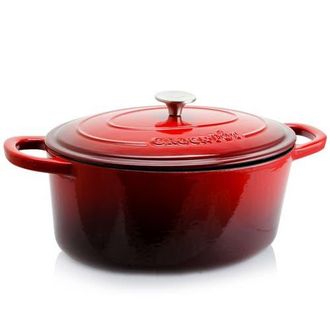 Crock-pot 7 Quart Oval Enameled Cast Iron Dutch Oven in Red at Nordstrom