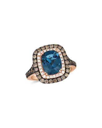 Le Vian 14K Rose Gold 4.19 ct. tw. Diamond & London Blue Topaz Cocktail Ring