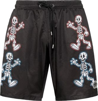 Philipp Plein Swim Boxer Skeleton - Heren - Strandmode - Zwart - 3XL - Nylon - Badmode