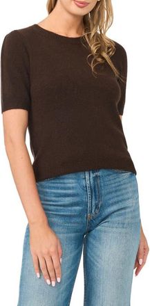 Vince Camuto Short Puff Sleeve Sweater in Chocolate at Nordstrom, Size Medium