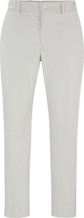 HUGO BOSS Parelmoer Grijs Elastische Taille Kostuumbroek - Heren - Nette broeken - Grijs - S - Broeken