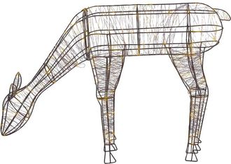 Beliani Decoraci&oacute;n Figura Led Metal Negro Reno Luces Decoraci&oacute;n De Pared Hogar Exteriores Naruska