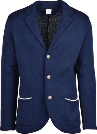 Eleventy Heren, Jassen, Blauw, Maat: XL Katoen