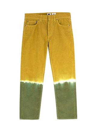 Dior Green and Yellow Tie Dye Corduroy Trousers Size XS