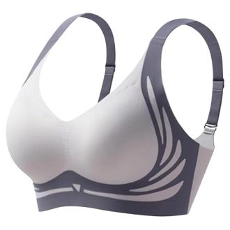 Generic Non Wired Bras for Women UK, Jelly Bras for Women Push Up Gathering Comfortable Smoothing No Underwire Full Coverage Workout Yoga Wireless Bra Blue