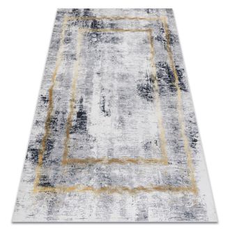 RugsX Rugsx - Alfombra Lavable Andre 1065 Marco Vintage Antideslizante - Gris / Oro Grey 120x170 Cm
