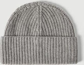 Brunello Cucinelli Cashmere English rib knit beanie in Light Grey at Nordstrom, Size Xx-Large