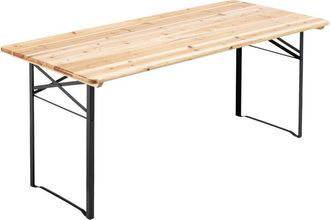 Oviala Mesa de madera de 180 cm con patas plegables