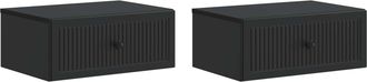 vidaXL Armario De Noche 2 Uds. Negro 49 X 34,5 X 20 Cm Vidaxl