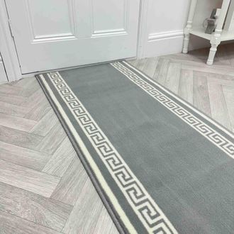 Runrug Hallway Carpet Runner Rug - Soft & Comfy, 9mm - Key in Light Grey | Size: 70 cm x 390 cm