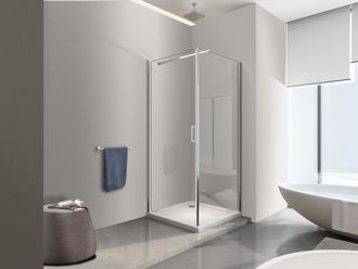 Nala Nala - Cabina De Ducha De 8 Mm Con Puerta Batiente Y Pared Lateral Fija H.200 - 65 Puerta X 120 Fija