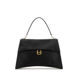 Balenciaga Black Leather Large Hourglass Soft Handbag