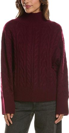 Fort&eacute; Cashmere Luxe Cable Mock Neck 100% Cashmere Pullover